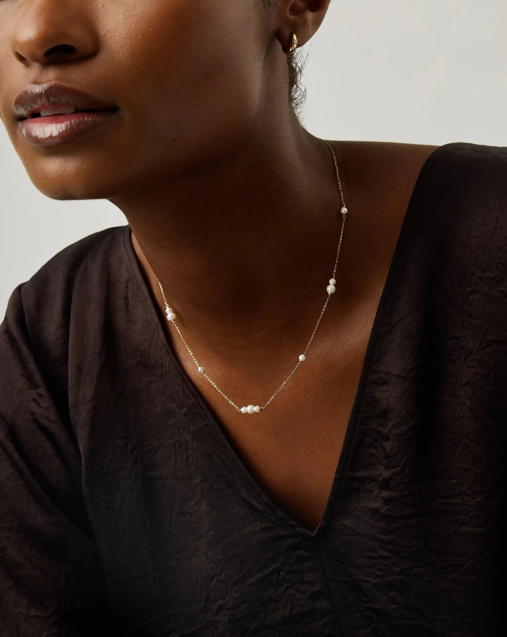 Solid Gold Pearl Chain Necklace | 14ct Solid Gold/Pearl