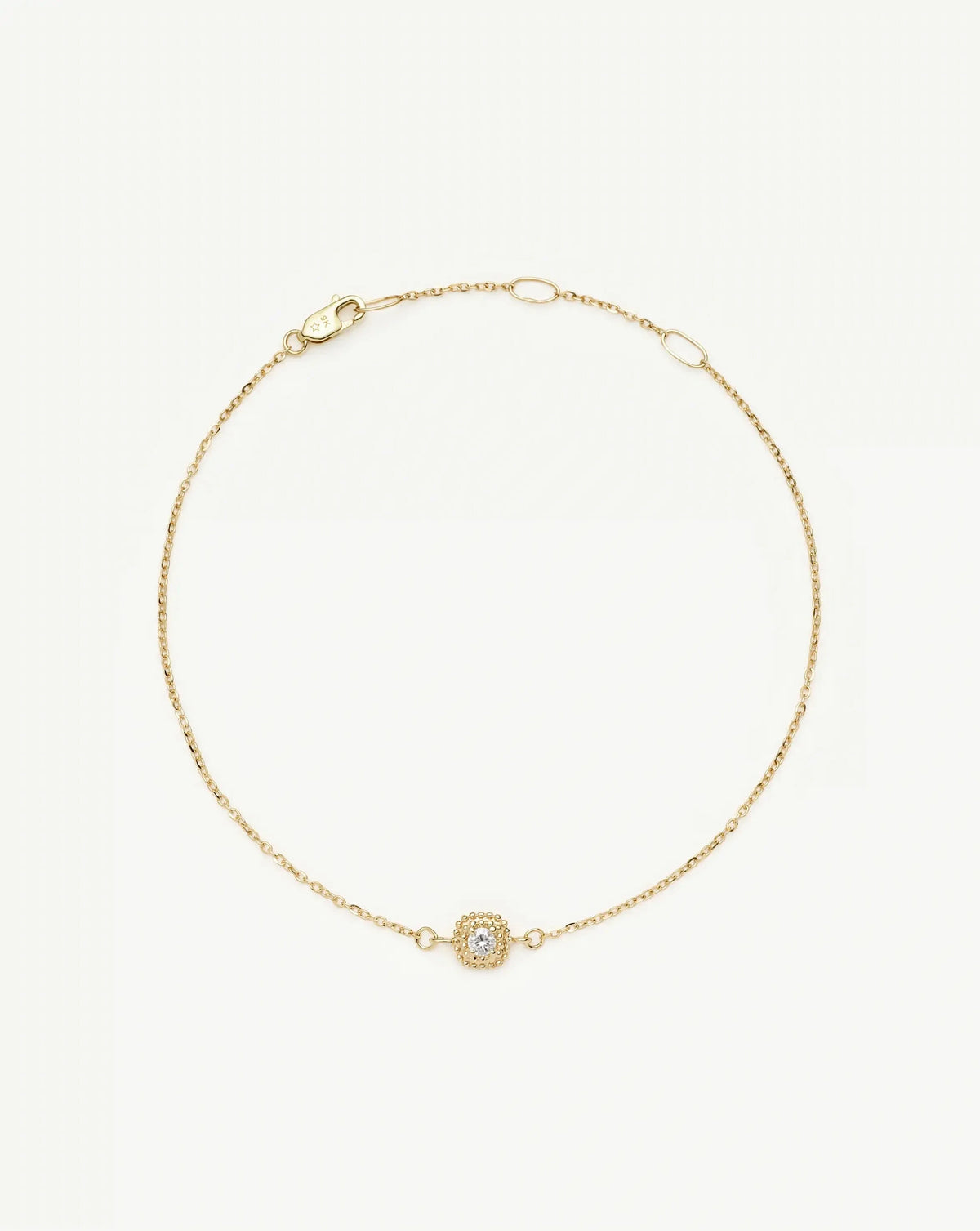 Solid Gold Sapphire Baya Bracelet | 9ct Solid Yellow Gold/Lab Grown White Sapphire