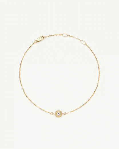Solid Gold Sapphire Baya Bracelet | 9ct Solid Yellow Gold/Lab Grown White Sapphire
