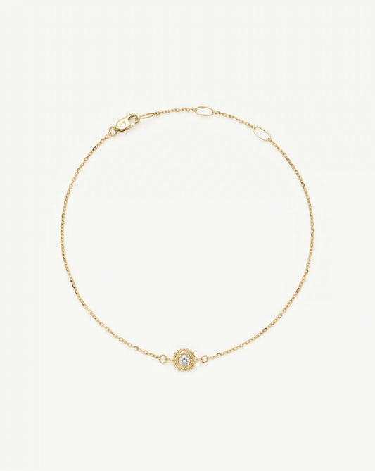 Solid Gold Sapphire Baya Bracelet | 9ct Solid Yellow Gold/Lab Grown White Sapphire