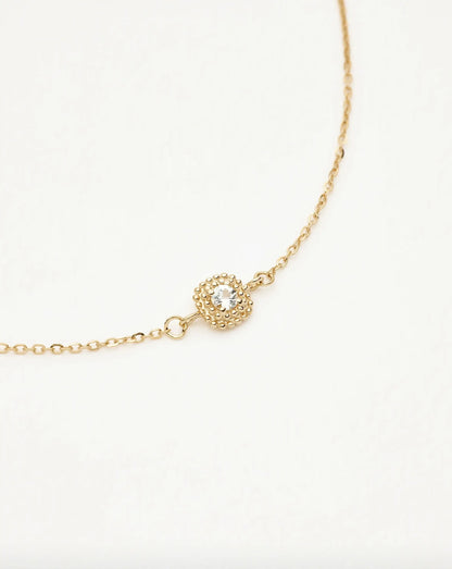 Solid Gold Sapphire Baya Bracelet | 9ct Solid Yellow Gold/Lab Grown White Sapphire
