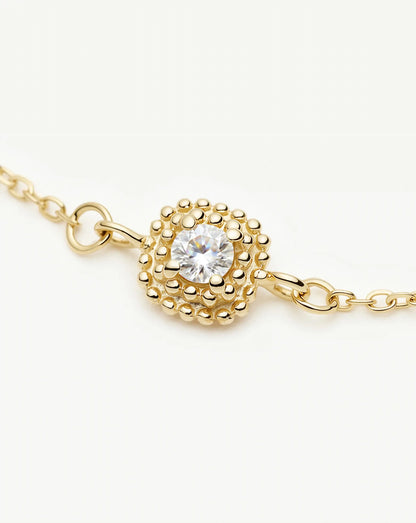 Solid Gold Sapphire Baya Bracelet | 9ct Solid Yellow Gold/Lab Grown White Sapphire
