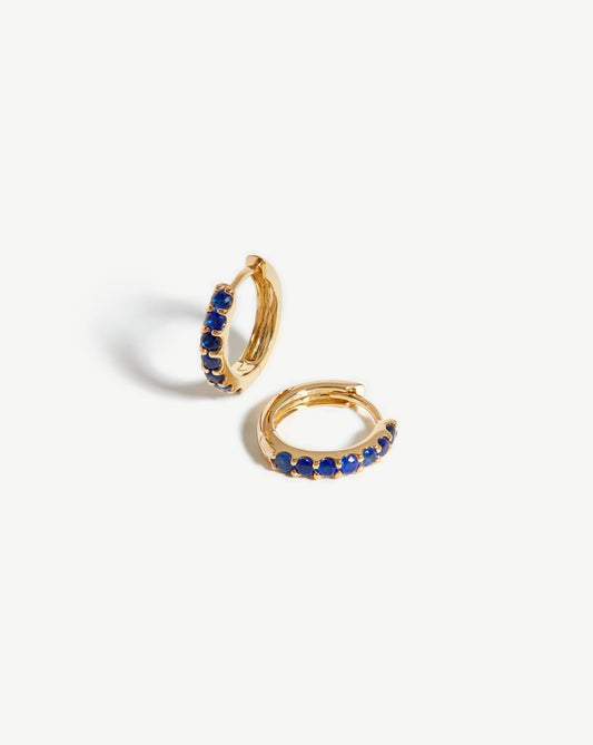 Solid Gold Sapphire Huggies
