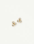 Solid Gold Sapphire Trio Stud Earrings | 9ct Solid Yellow Gold/Cubic Zirconia
