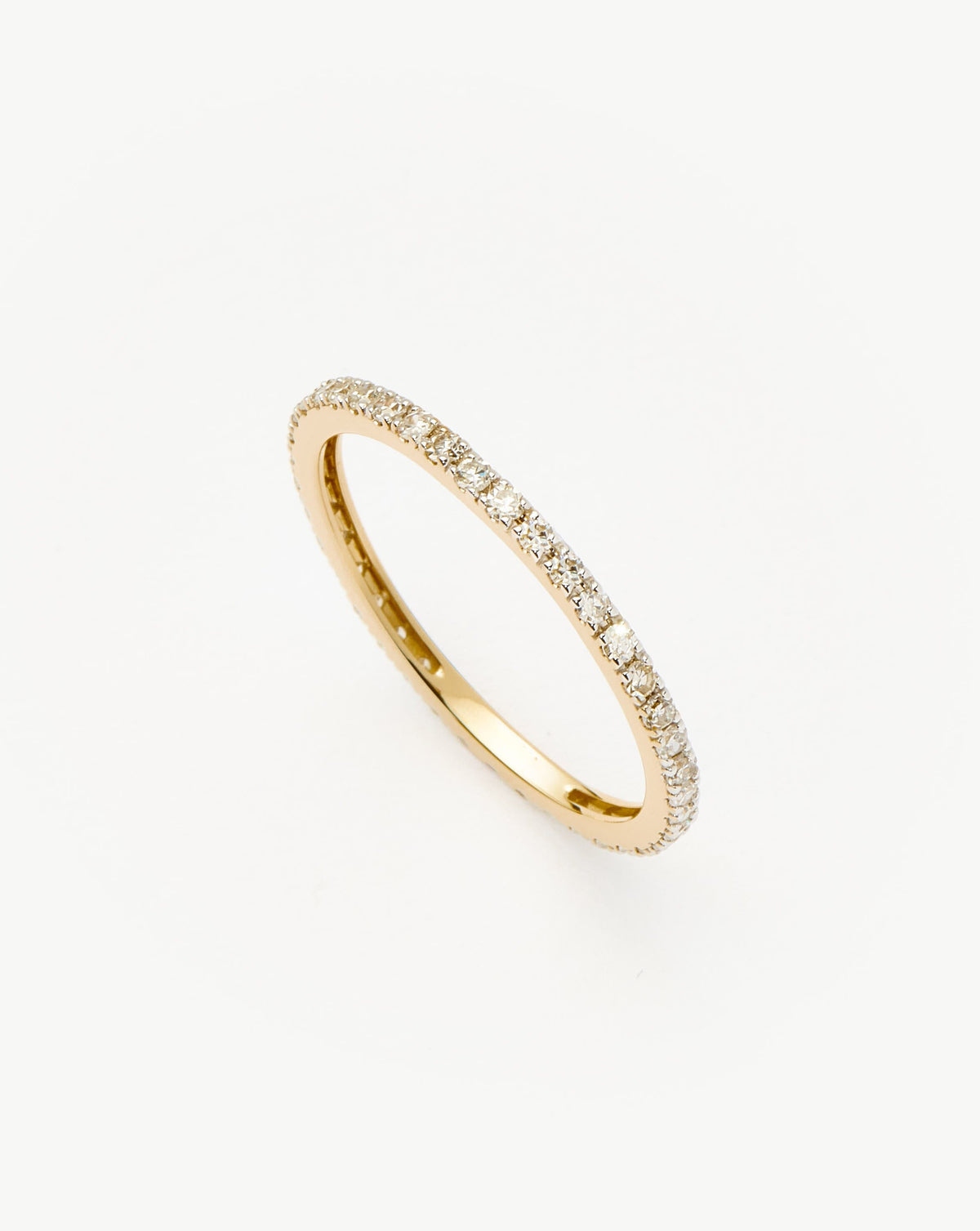 Solid Gold Slim Eternity Ring | 9ct Solid Yellow Gold/Diamond