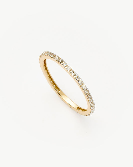 Solid Gold Slim Eternity Ring | 9ct Solid Yellow Gold/Diamond