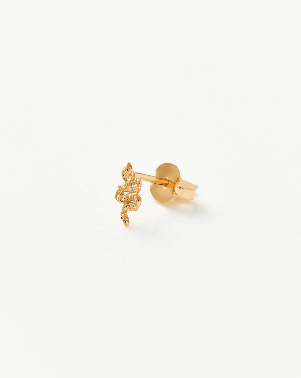 Solid Gold Snake Single Stud Earring