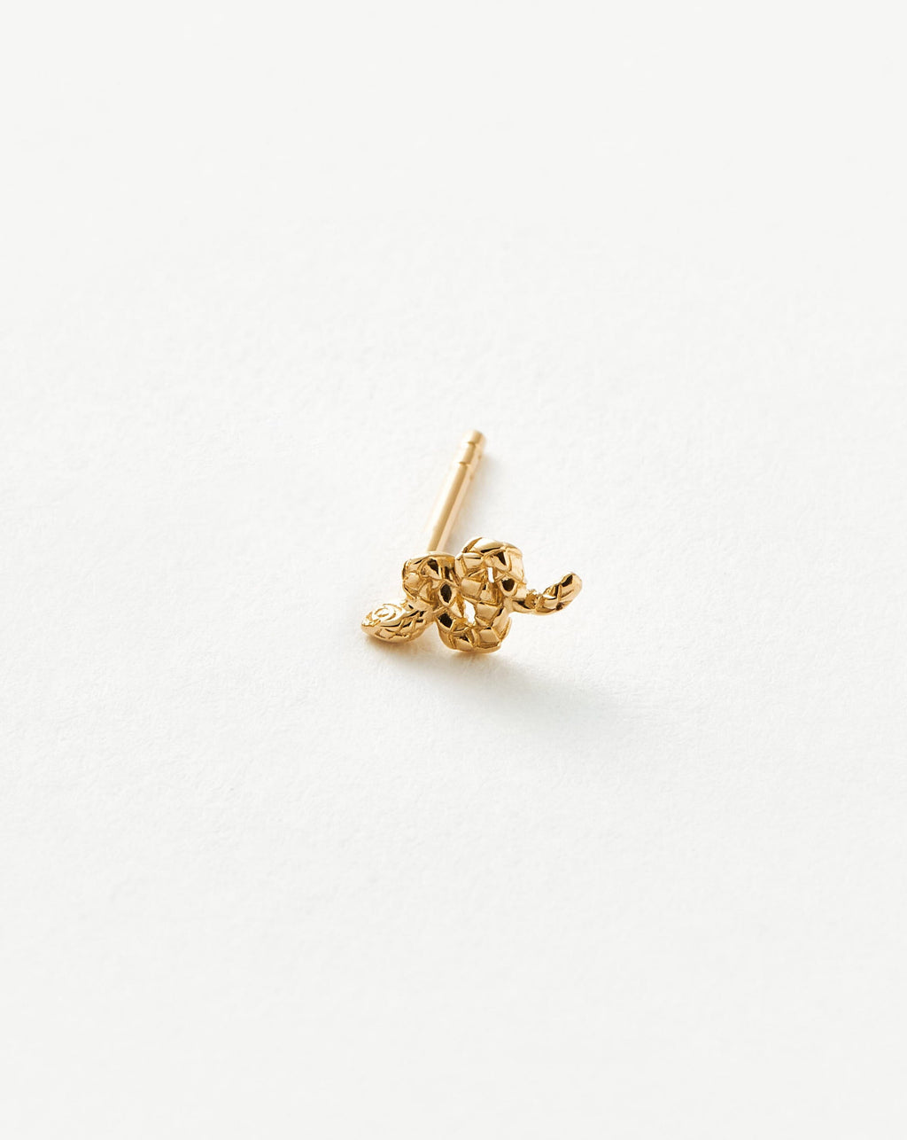 Solid Gold Snake Single Stud Earring