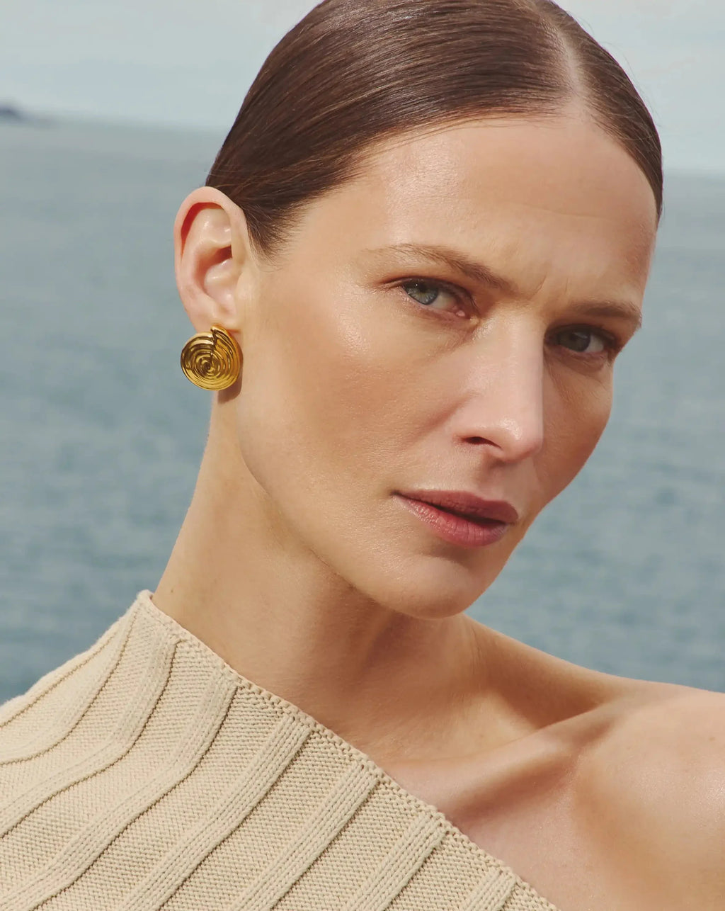 Spiral Detachable Pearl Drop Earrings | 18ct Gold Plated