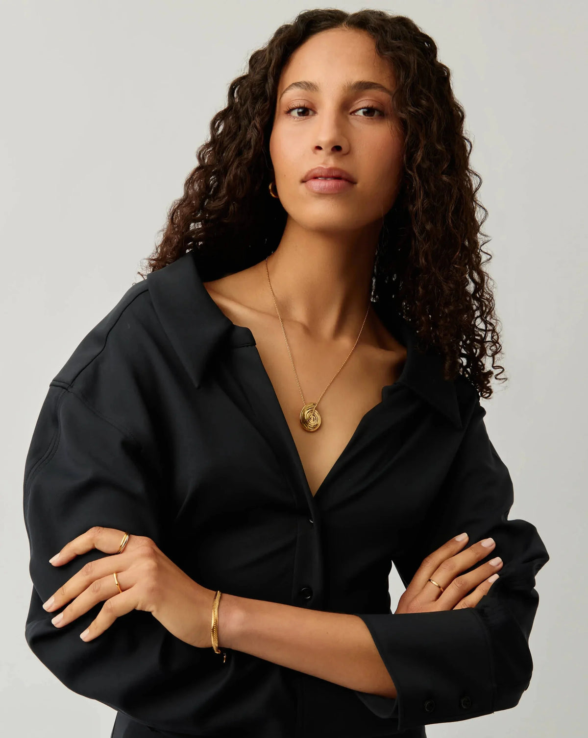 Spiral Large Pendant Necklace | 18ct Gold Plated