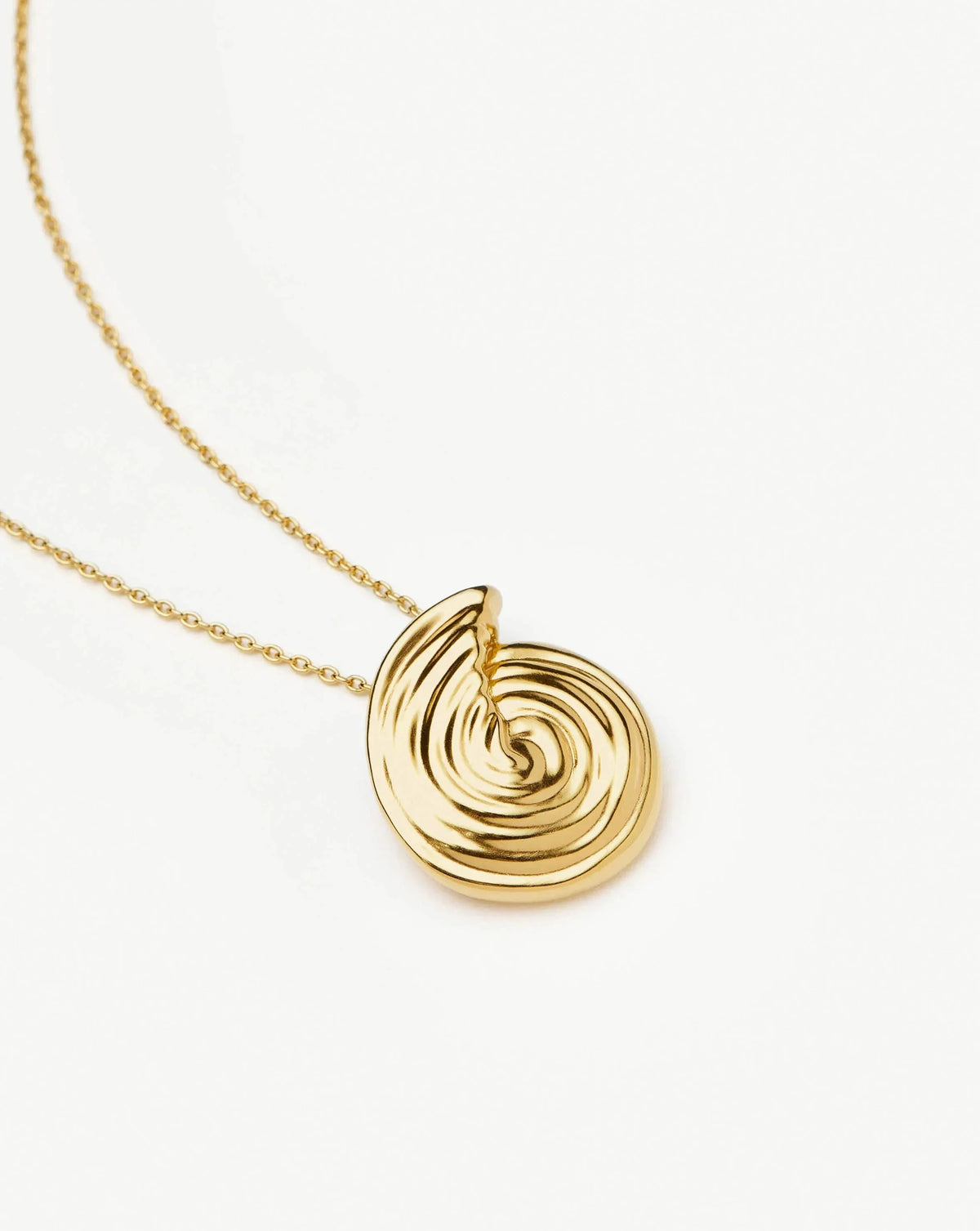 Spiral Large Pendant Necklace | 18ct Gold Plated