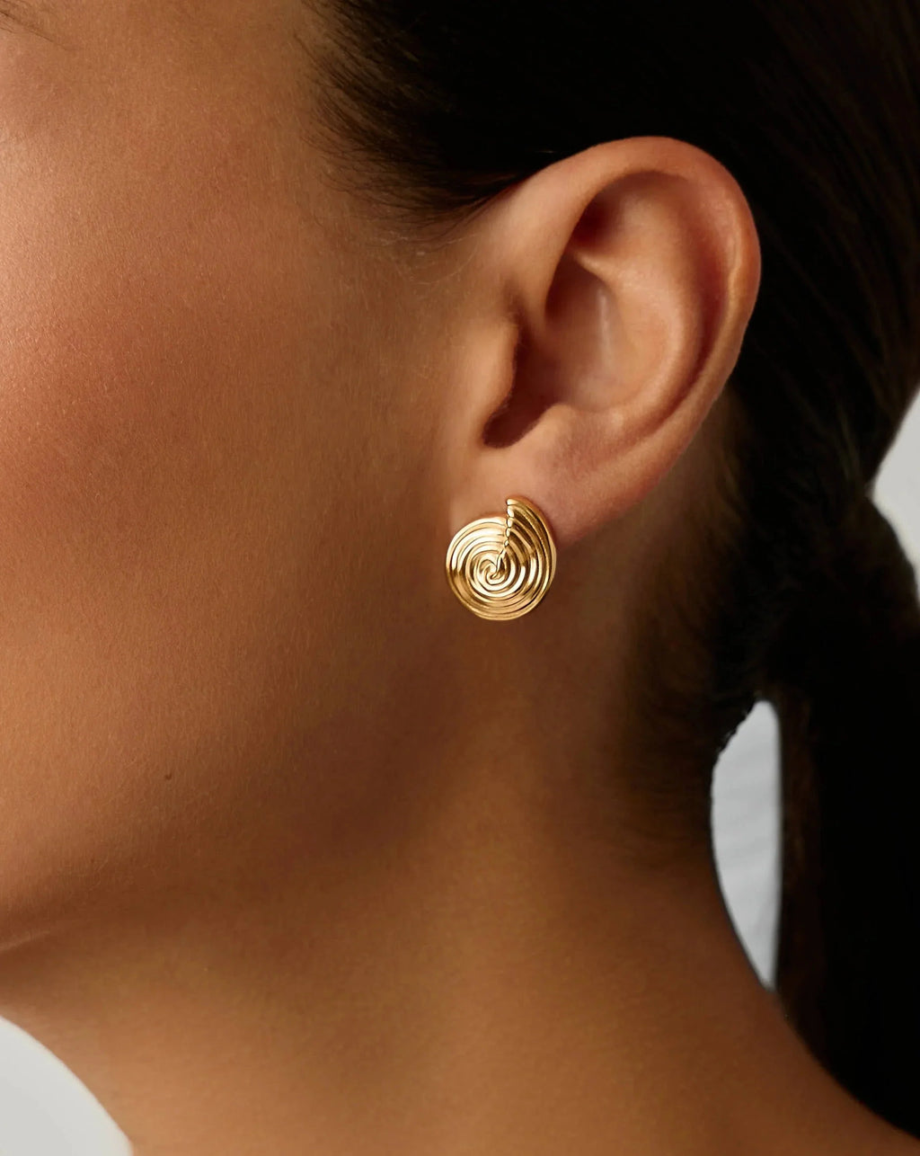 Spiral Small Stud Earrings | 18ct Gold Plated