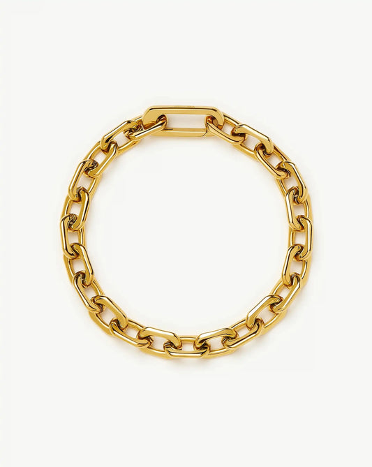 Square Paperclip Chain Bracelet | 18ct Gold Plated