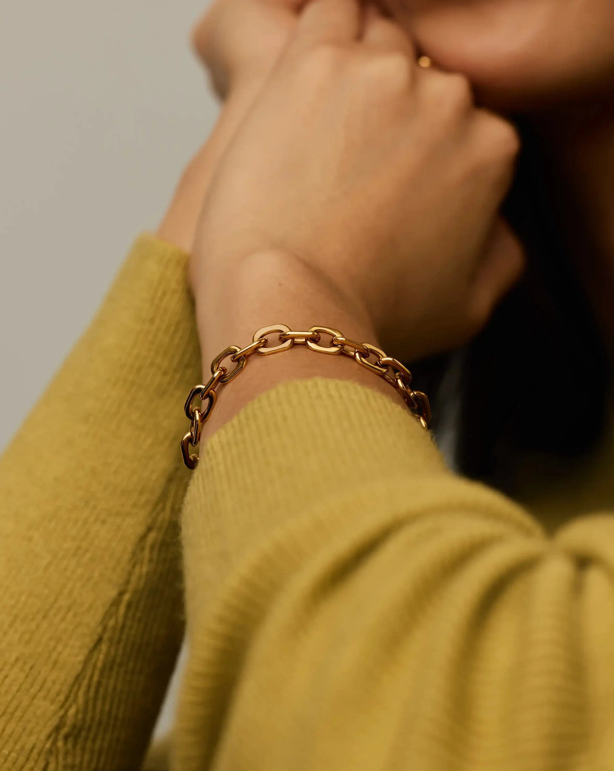 Square Paperclip Chain Bracelet | 18ct Gold Plated
