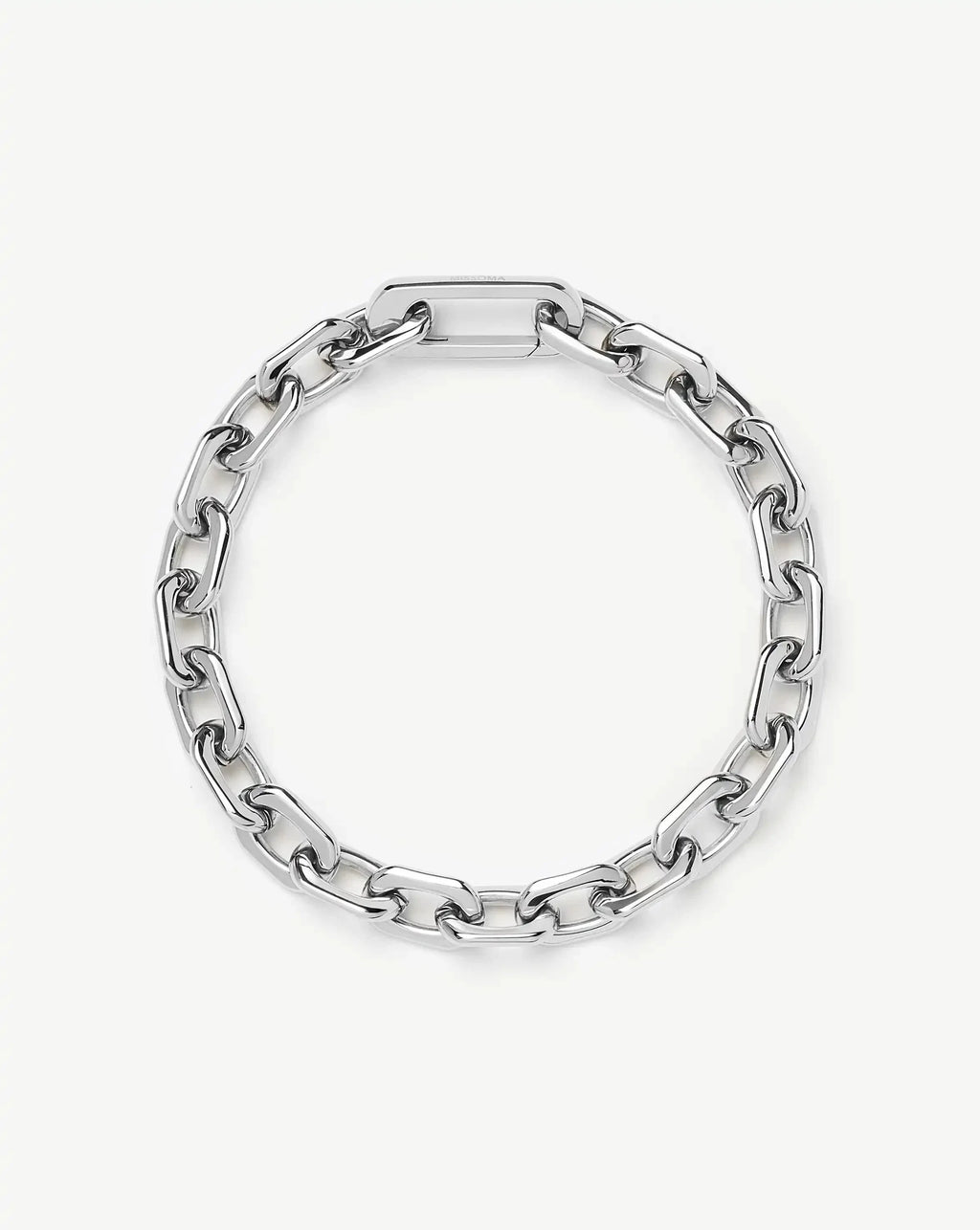 Square Paperclip Chain Bracelet | Platinum Plated
