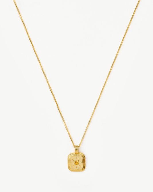 November Birthstone Pendant Necklace | 18ct Gold Vermeil/Citrine