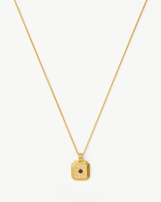 January Birthstone Pendant Necklace | Gold/Garnet