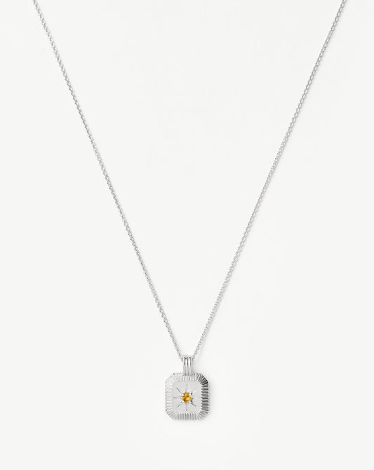 November Birthstone Pendant Necklace | Sterling Silver/Citrine