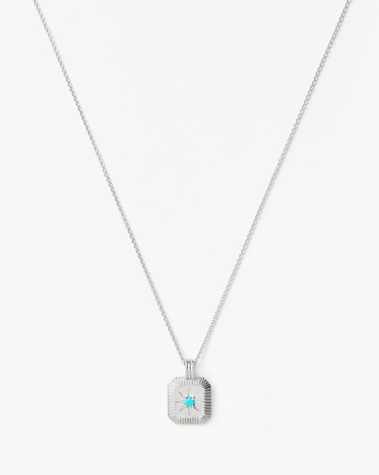December Birthstone Pendant Necklace | Dyed Turquoise Magnesite/Sterling Silver