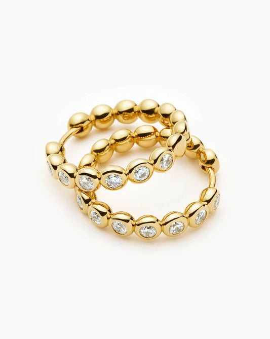 Tennis Classic Hoop Earrings | 18ct Gold Plated/Cubic Zirconia