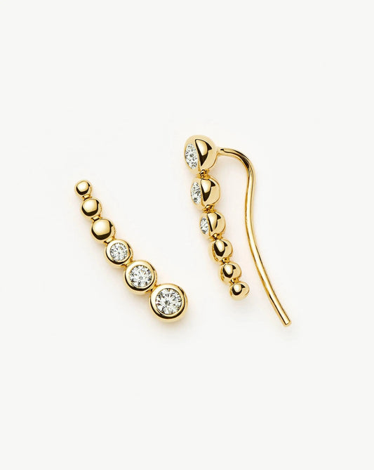 Tennis Climber Earrings | 18ct Gold Plated/Cubic Zirconia