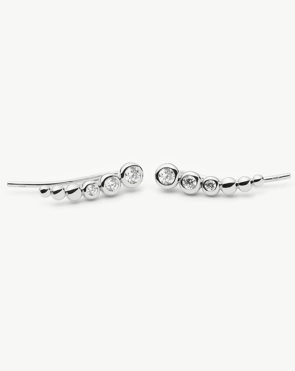 Tennis Climber Earrings | Silver Plated/Cubic Zirconia