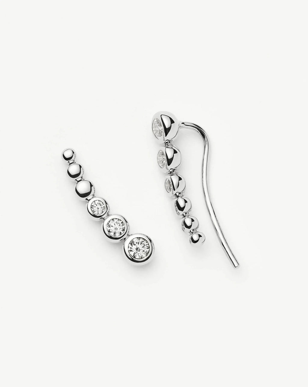 Tennis Climber Earrings | Silver Plated/Cubic Zirconia