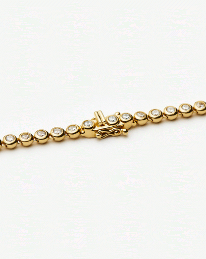 Tennis Round Bracelet | 18ct Gold Plated Cubic Zirconia