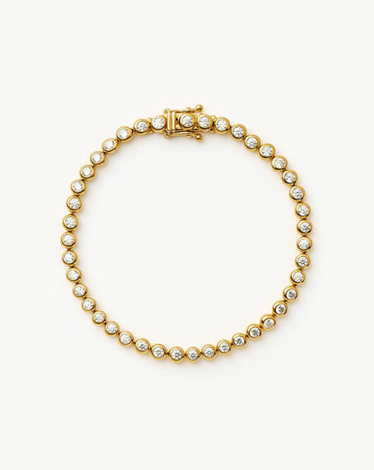 Tennis Round Bracelet | 18ct Gold Plated Cubic Zirconia