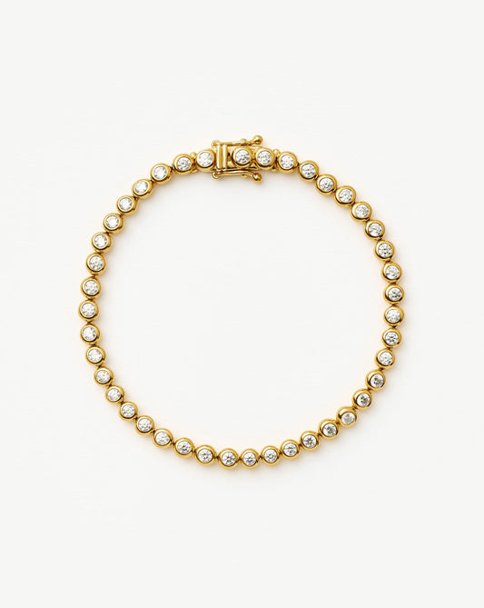 Tennis Round Bracelet | 18ct Gold Plated Cubic Zirconia