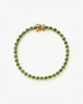 Tennis Round Bracelet | 18ct Gold Plated/Emerald Green Nano-crystal