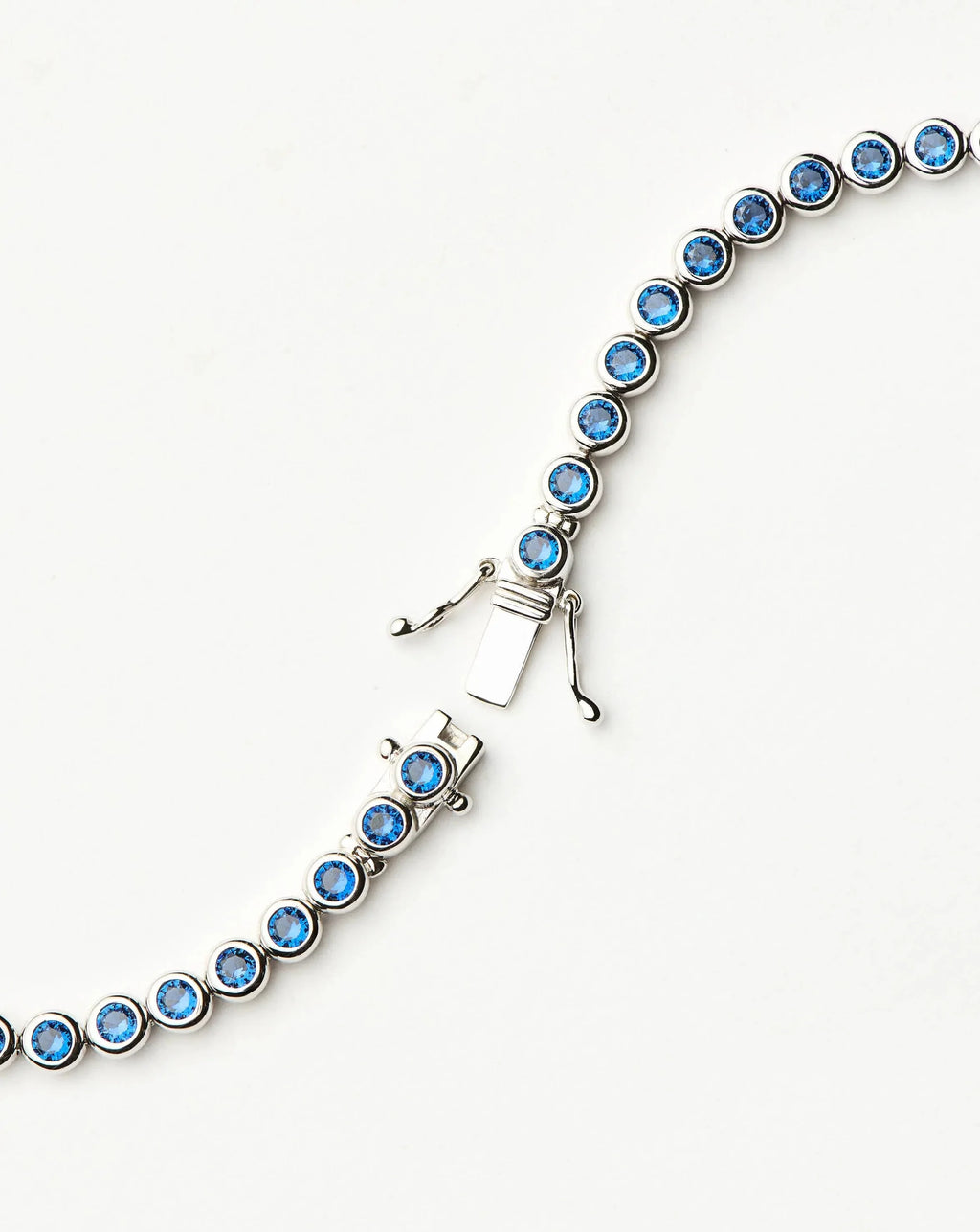 Tennis Round Bracelet | Silver Plated/Sapphire Blue Nano-crystal