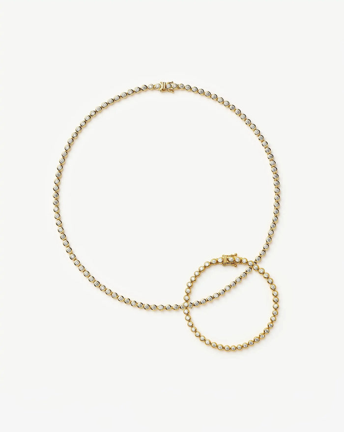 The Time for Tennis Set | 18ct Gold Plated/18ct Gold Vermeil/Cubic Zirconia
