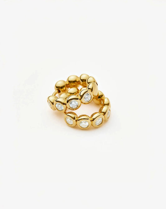 Tennis Small Hoop Earrings | 18ct Gold Plated Cubic Zirconia