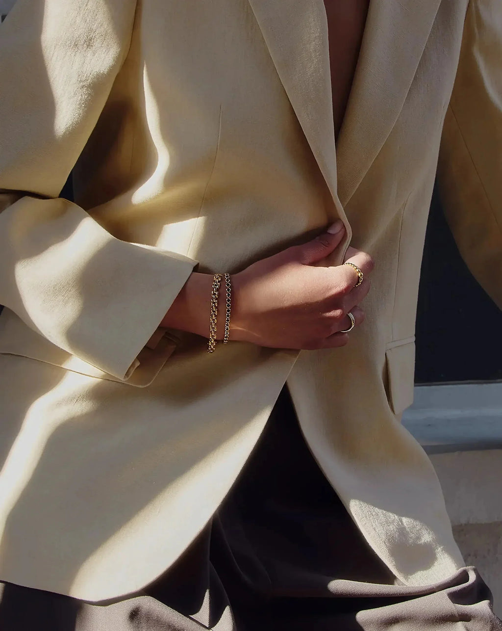 The Forever Timeless Bracelet Set | 18ct Gold Plated/18ct Gold Vermeil/Sapphire Blue Nano-crystal