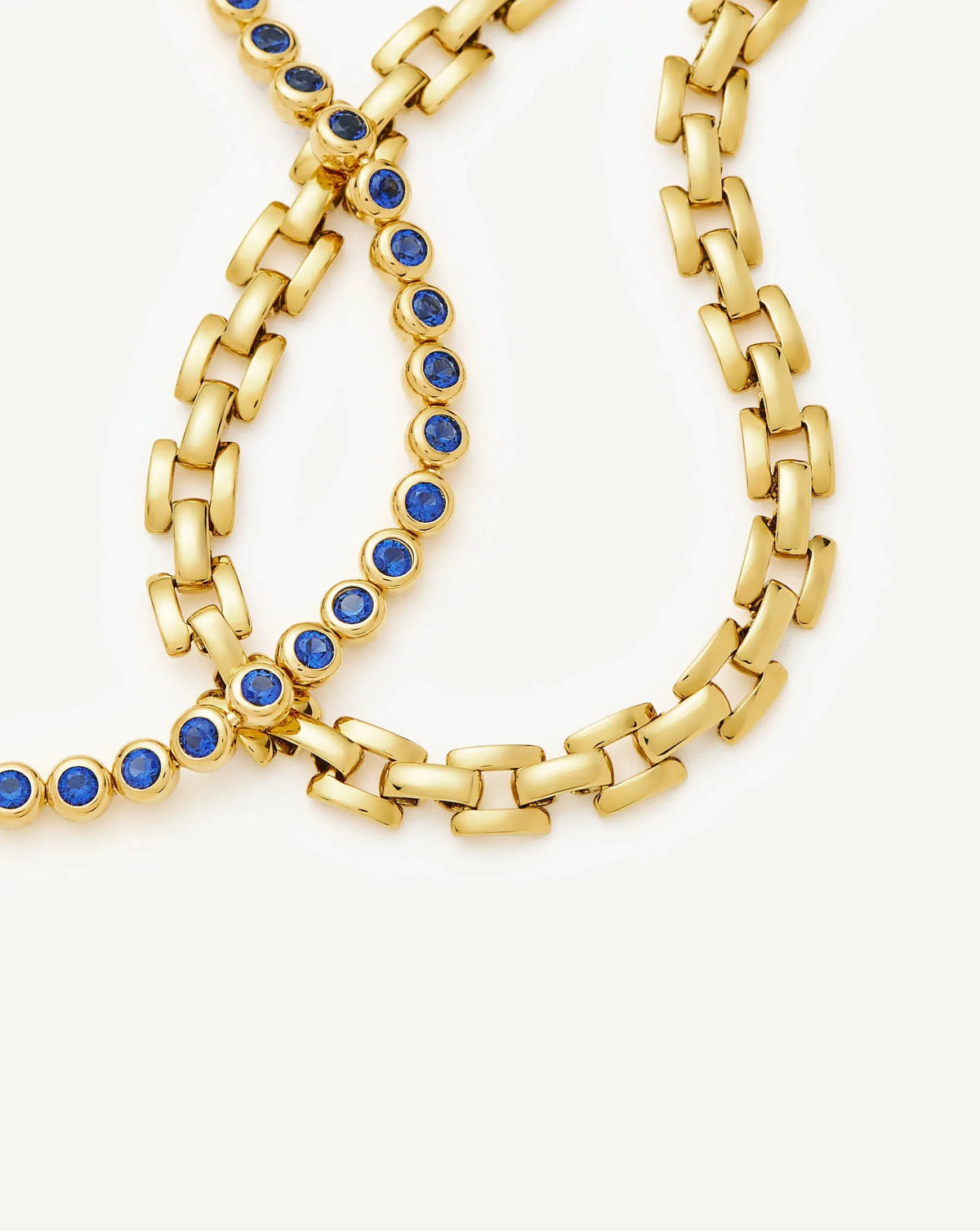 The Forever Timeless Bracelet Set | 18ct Gold Plated/18ct Gold Vermeil/Sapphire Blue Nano-crystal