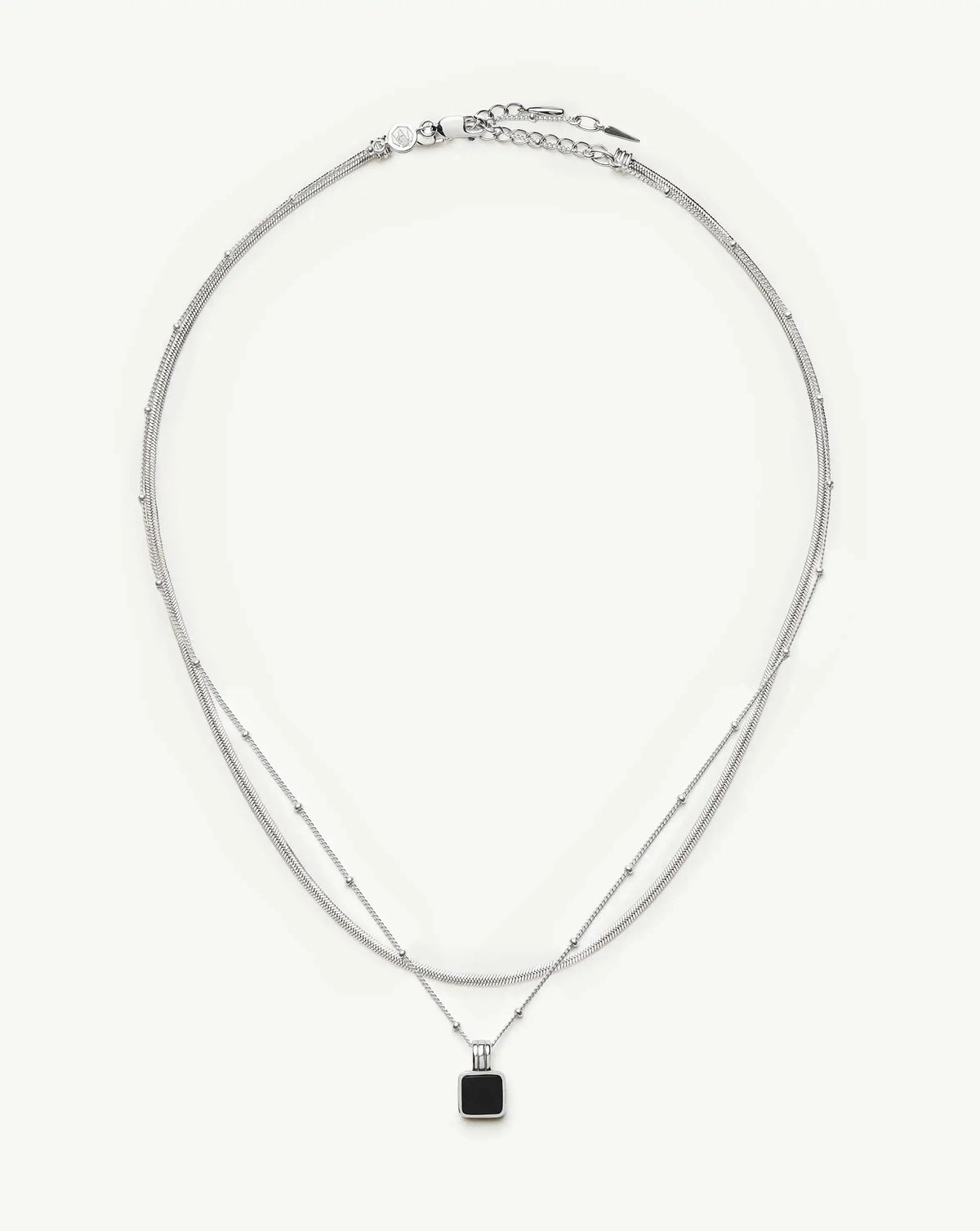 The Black Onyx Necklace Set | Sterling Silver, Silver Plated