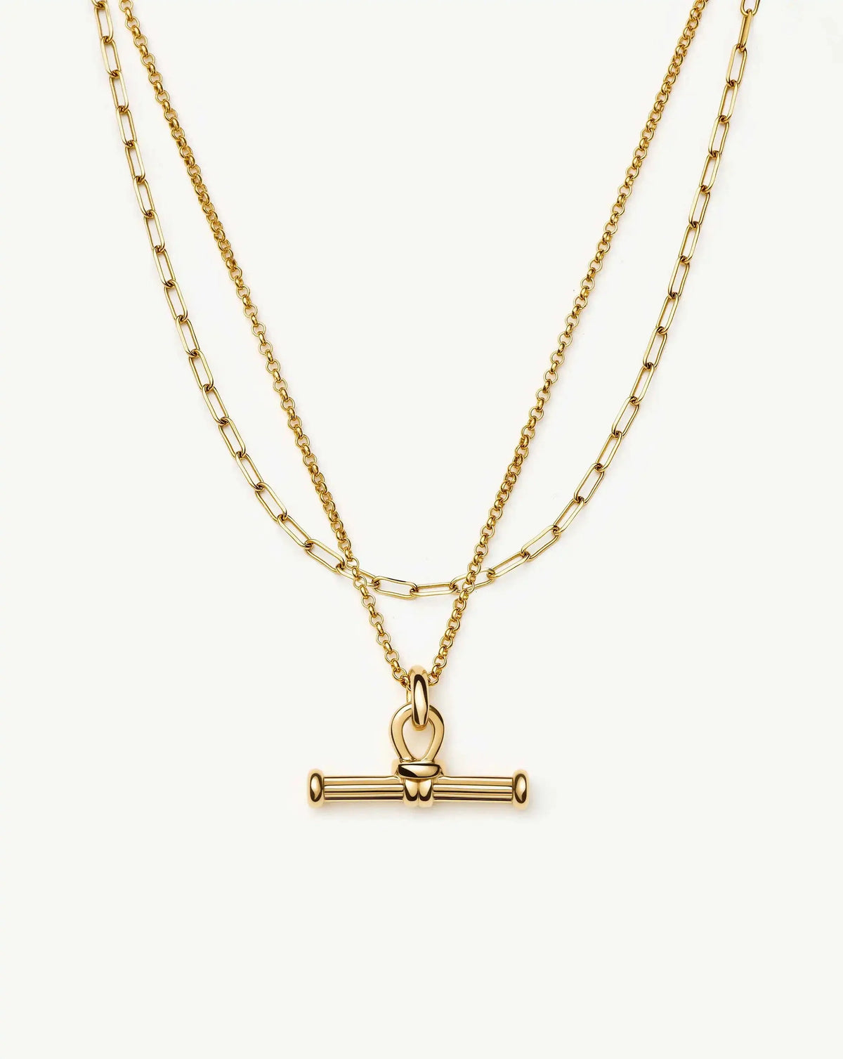 The Founder T-bar Necklace Set | 18ct Gold Plated