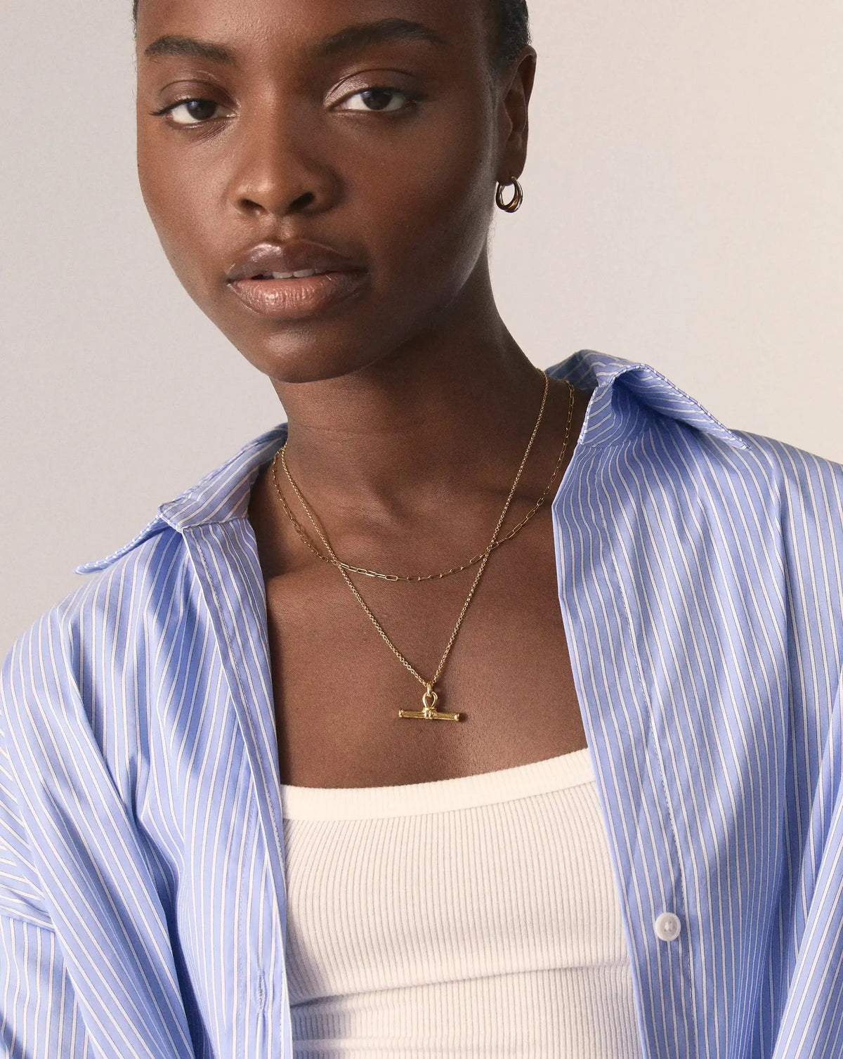 The Founder T-bar Necklace Set | 18ct Gold Plated