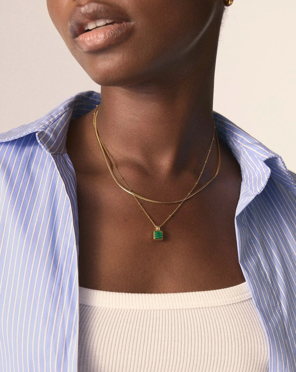 The Malachite Necklace Set | 18ct Gold Vermeil, 18ct Gold Plated