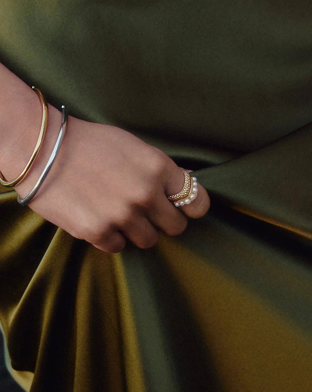 The Pearl-fect Stacking Ring Set | 18ct Gold Plated/Pearl