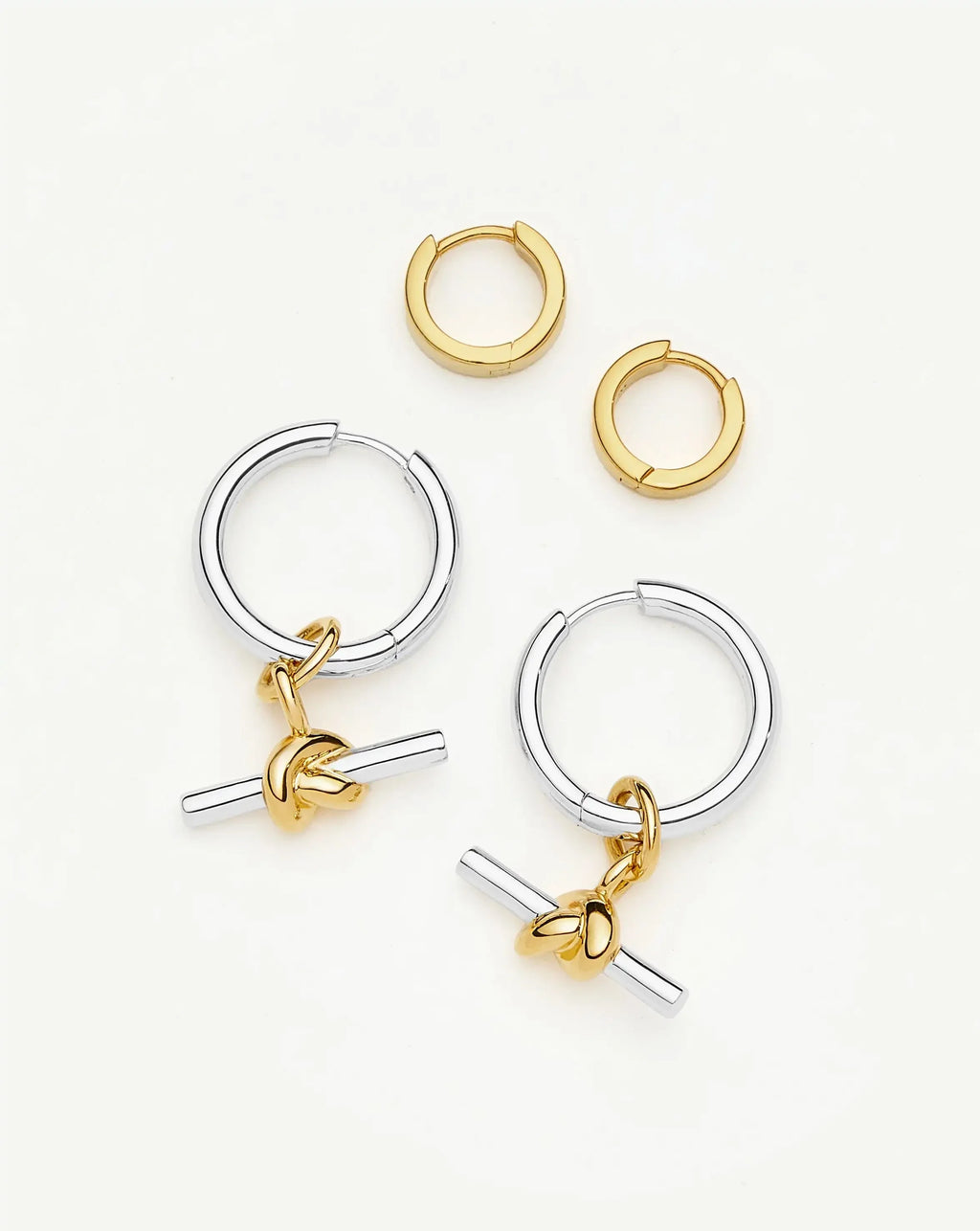 The T-Bar Earring Set | 18ct Gold Plated, Silver Plating on Brass