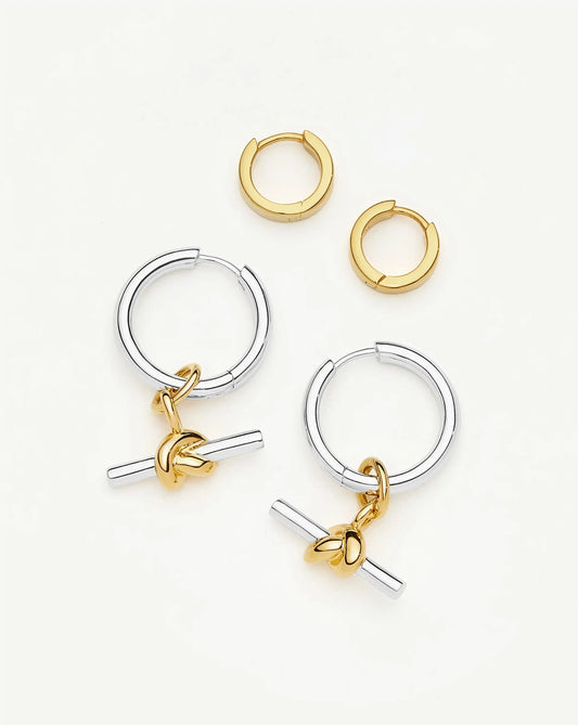The T-Bar Earring Set | 18ct Gold Plated, Silver Plating on Brass