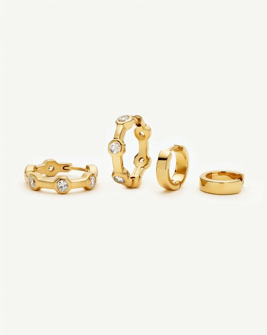 The Tennis Hoop Set | 18ct Gold Plated/Cubic Zirconia