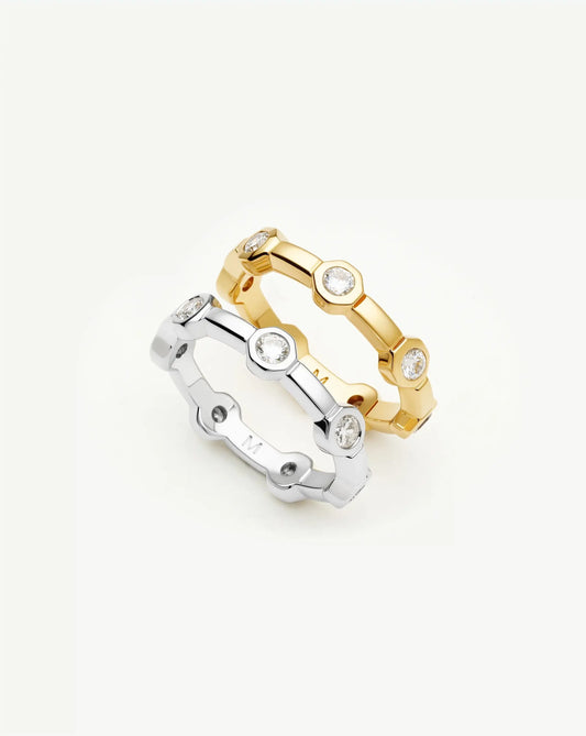The Tennis Stacking Ring Set | 18ct Gold Plated, Silver Plated