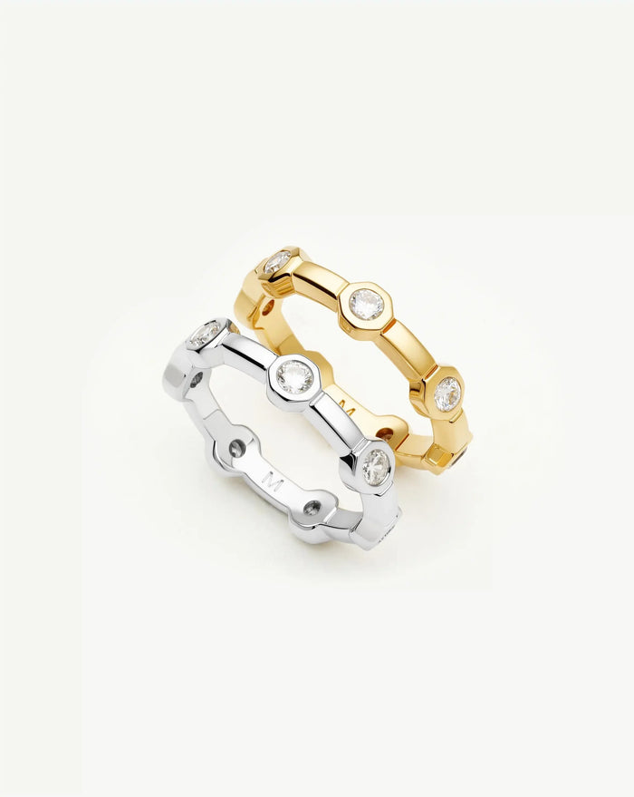 The Tennis Stacking Ring Set | 18ct Gold Plated, Silver Plated