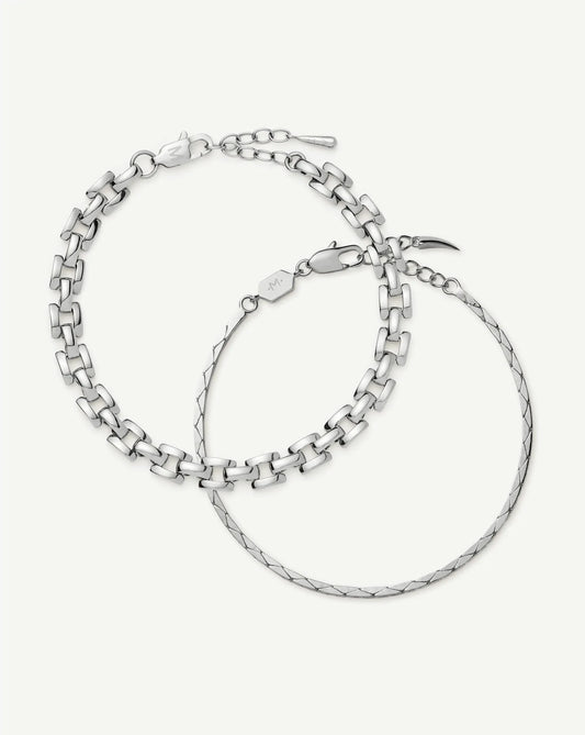 The Timeless Bracelet Set | Sterling Silver/Platinum Plated