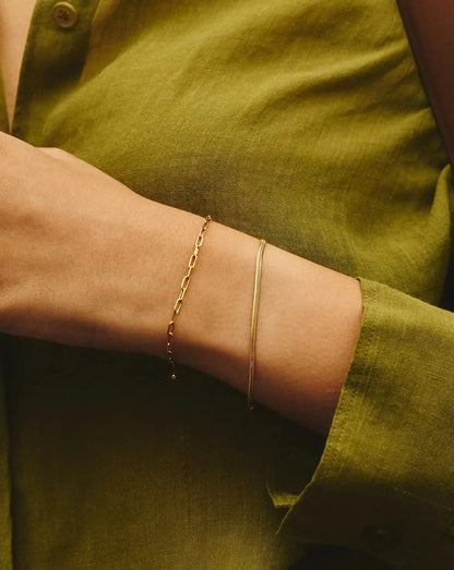 Thin Snake Chain Bracelet | 18ct Gold Plated