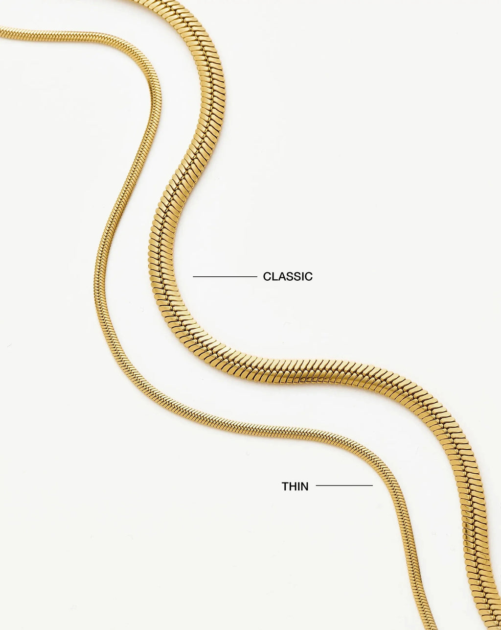 Thin Snake Chain Necklace | 18ct Gold Plated